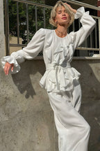 Vintage Bell Sleeve Top and Wide Leg Pants Two Piece Set image 1