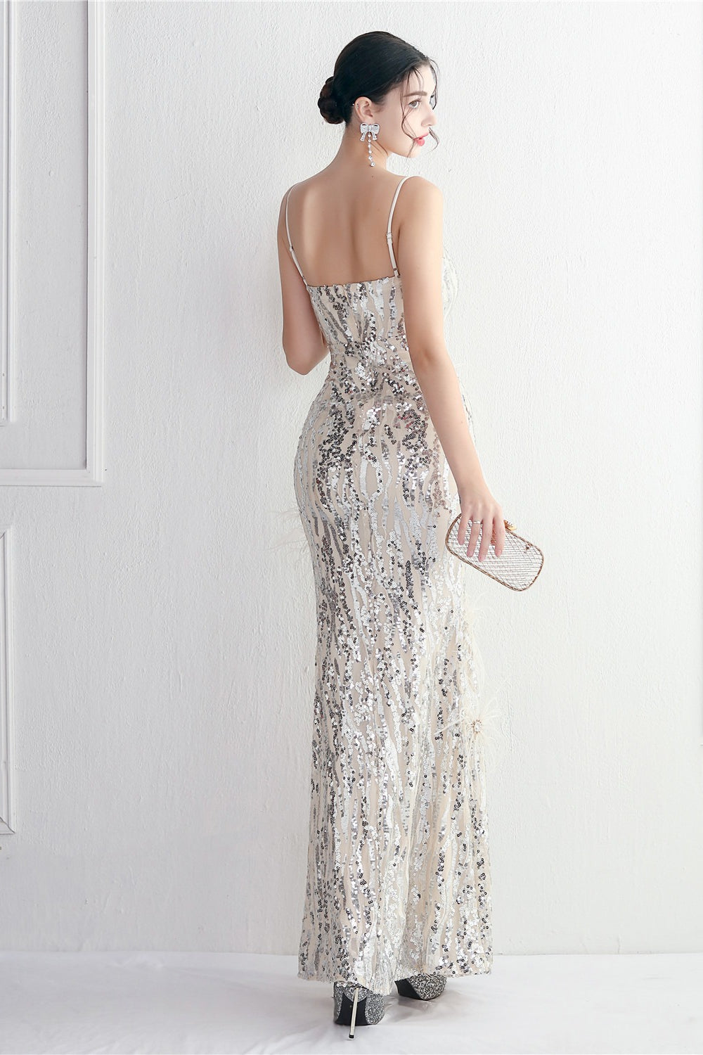 Intricate Beadwork Figure Hugging Gown Formal Dress image 18