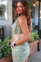 Sequin Beaded V Neck Deep Backless Mini Dress image 2