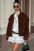 Wide Shoulder Suede Pocket Jacket image 1