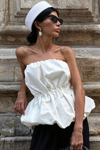 Elegant Ruched Strapless Casual Layering Blouse image 1