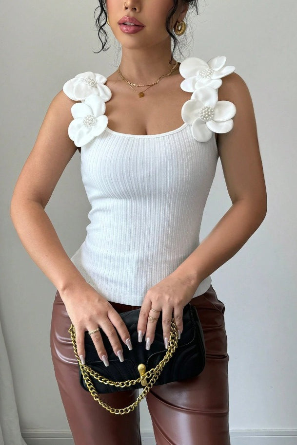 Floral Applique Knit Top image 1