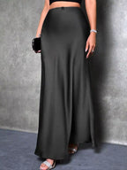 Zinnia Satin Maxi Skirt styled for Avrienne