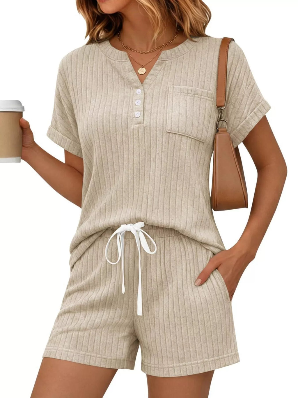 Bettina Short Set detail view styled for Avrienne