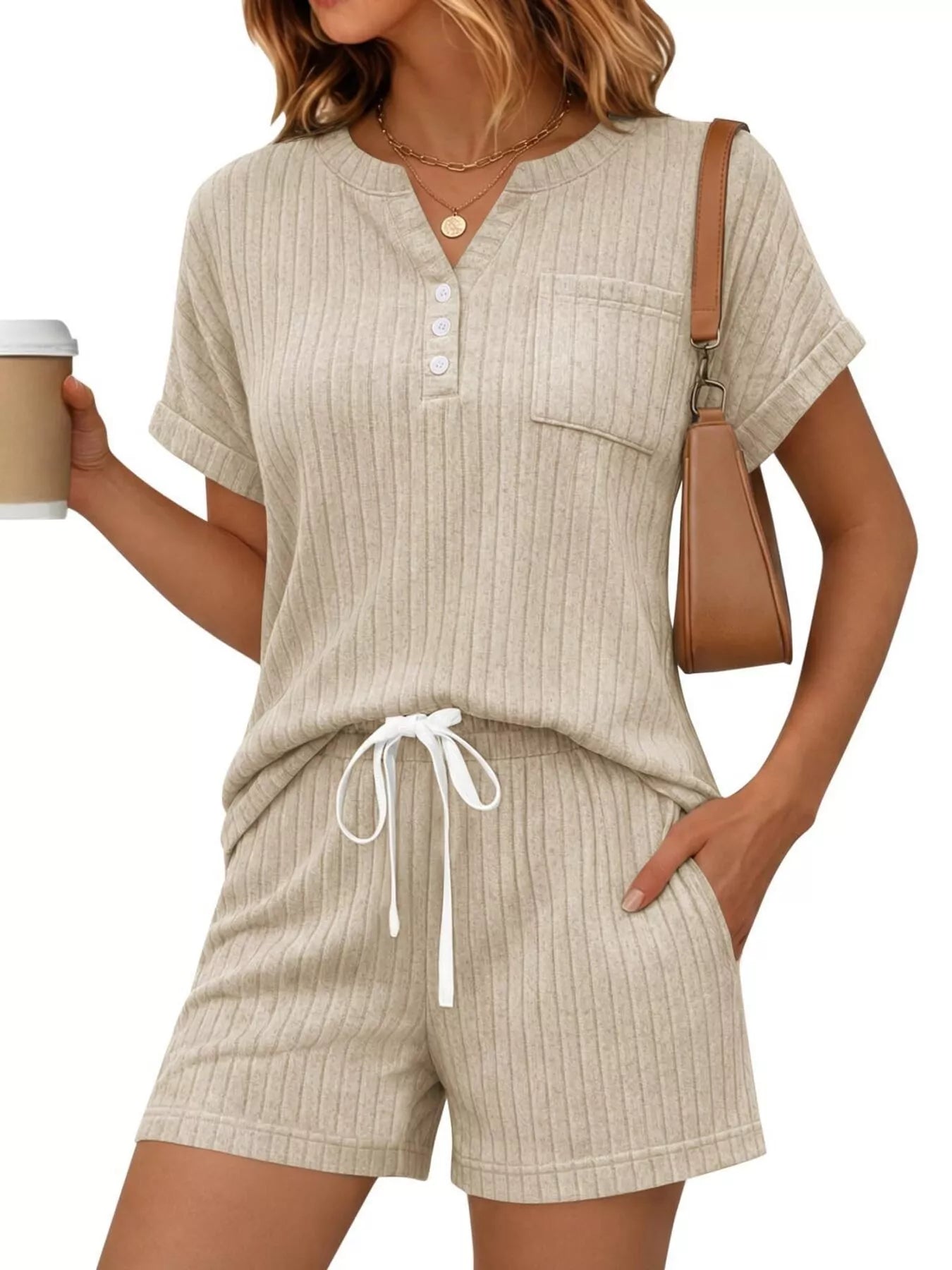 Bettina Short Set detail view styled for Avrienne