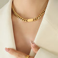 Vivienne Chain Necklace detail view styled for Avrienne
