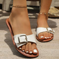 Livia Buckle Sandals styled for Avrienne