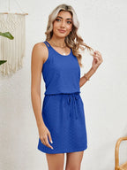 Odette Eyelet Dress detail view styled for Avrienne