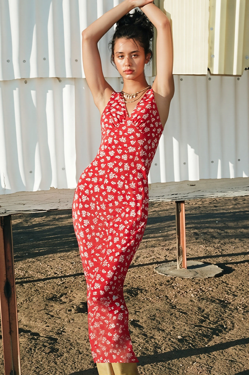 Deep V Floral Vacation Tank Maxi Dress image 2