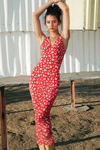 Deep V Floral Vacation Tank Maxi Dress image 2