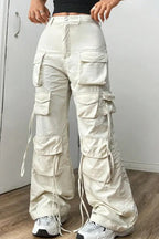 Y2K Black Wide Leg Cargo Pant image 2