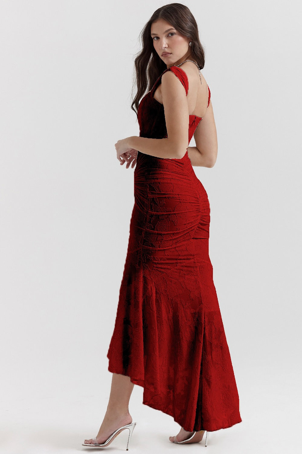 Stretch Mesh Jacquard Mermaid Formal Dress image 12