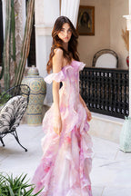 Sheer Ruffle Off Shoulder Beach Maxi Dress image 6
