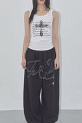 Vintage Hip-hop Letter Wing Casual Pants image 1