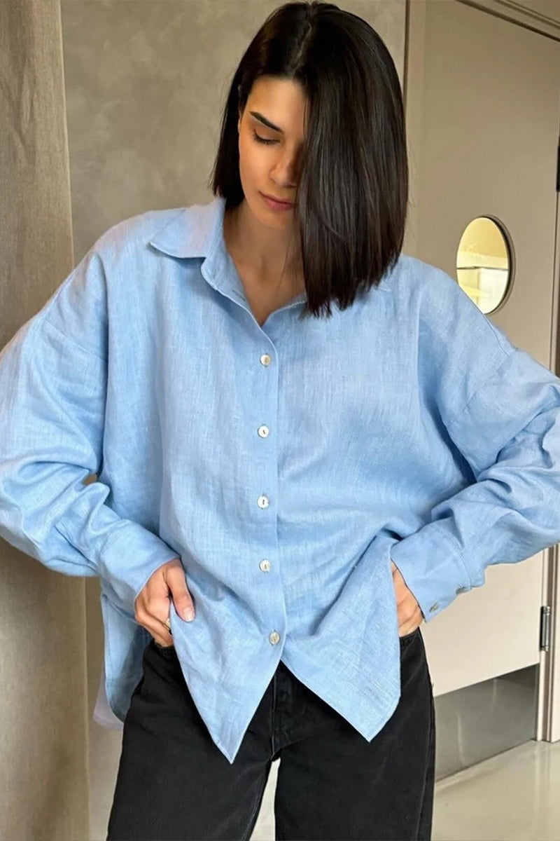 Fashion Solid Loose Casual Commuter Blouse image 3