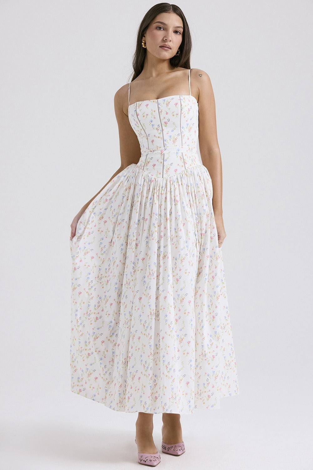Sexy Floral Cami Bodycon Maxi Dress image 10
