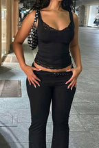 Chic Sexy Solid Lace Trim Cami Top image 5