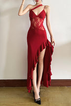 Streetwear Irregular Lace Patch Sheer Mini Dress image 11