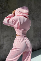 Hooded Drawstring Two Piece Pants Set image 6
