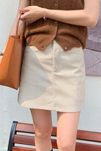 Corduroy High Waist A-Line Skirt image 3