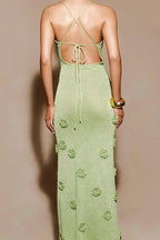 Solid Slim Knit Cami V Neck Maxi Dress image 2