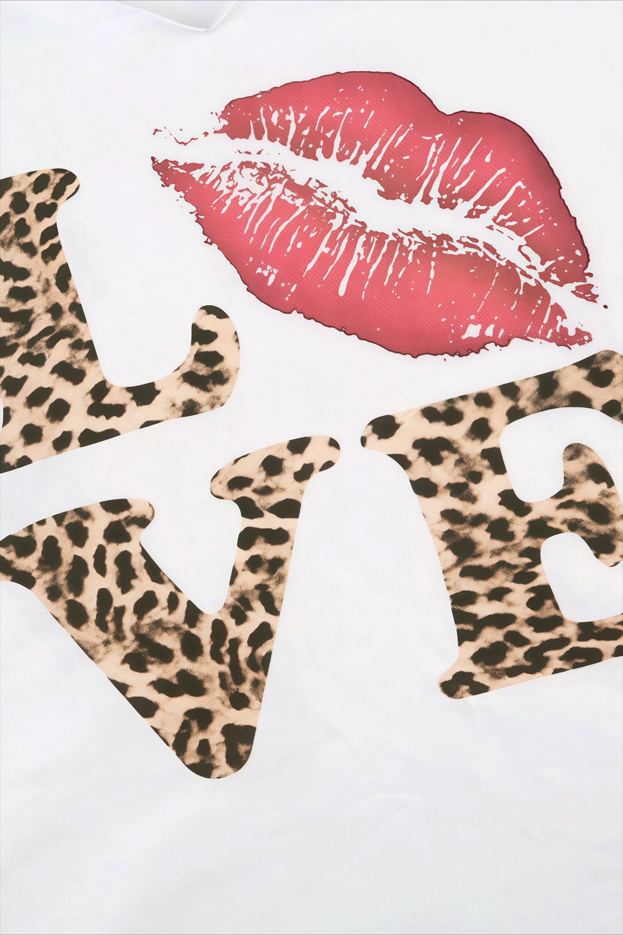Street Style Leopard Letter Print V Neck Sexy Crop Top T-shirt image 6