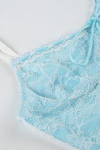 Knit Lace Patchwork Solid Sheer Cami Top image 8