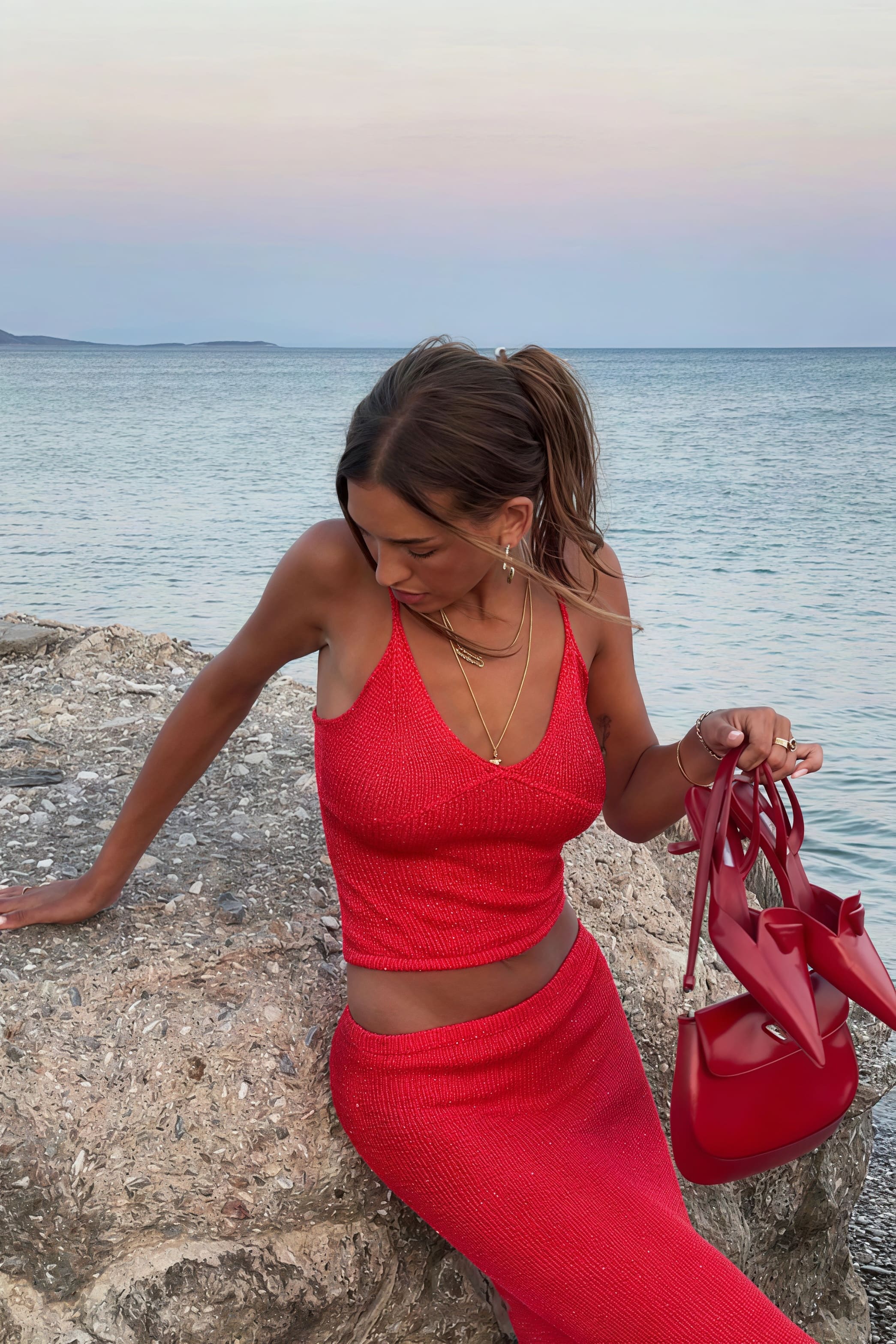 Sexy Off Shoulder Cami Maxi Skirt Set image 4