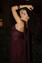Strapless Flowy Ribbon Slim Waist Maxi Dress image 8