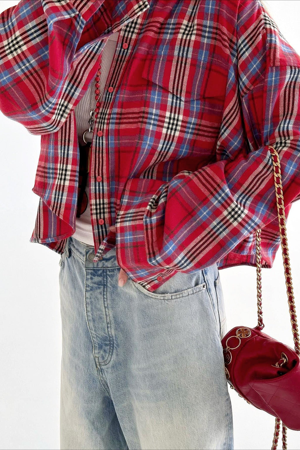 Vintage Plaid Long Sleeve Jacket image 2