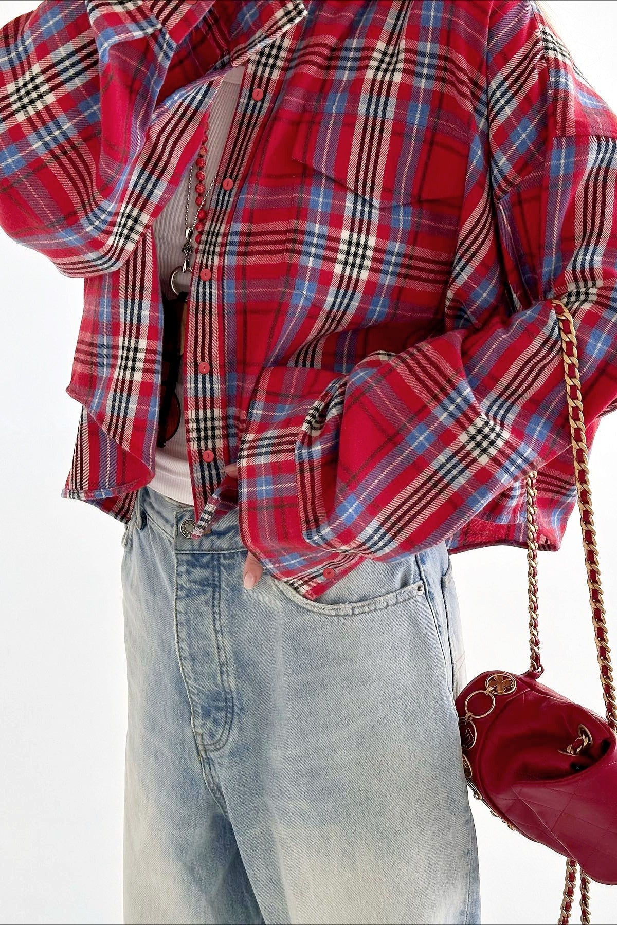 Vintage Plaid Long Sleeve Jacket image 2