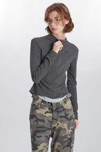 Mock Two-Piece Half-Zip Knit Top image 4