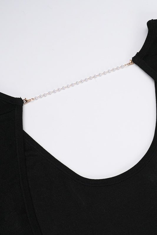 Backless Chain Long Sleeve Split Party Dress image 11