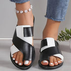 Delphine Toe-Loop Sandals detail view styled for Avrienne