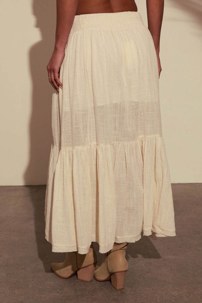 Elastic Waist Asymmetric Casual Skirt image 2