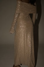 Metallic Trim Slimming Off-Shoulder Bodycon Party Dress image 7