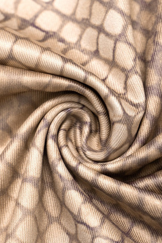 Flowy Snake Print Tie Detail Skirt Set image 7