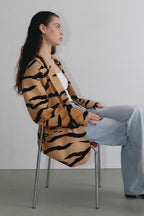 Buttoned Tiger Print Coat image 2