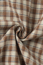 Plaid Ruffled Tie Lapel Slim Blouse image 4
