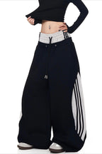 Double Waist Drawstring Stripe Pants image 5
