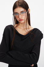 Cowl Neck Chic Fitted Knit Top image 2