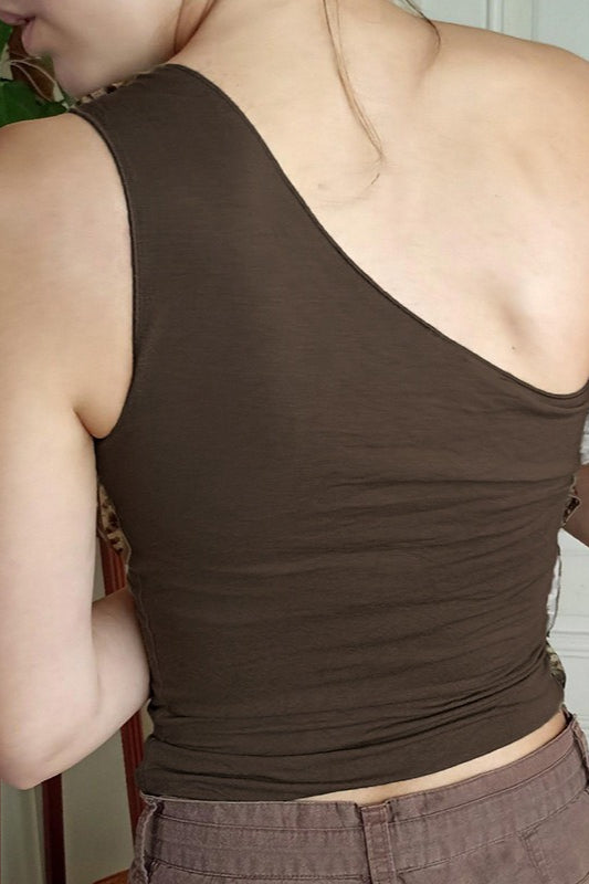Contrast Tie Strap Leopard Crop Top image 3
