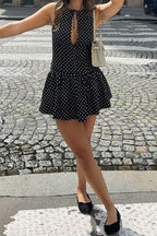 Hollow Polka Dot Bodycon Mini Dress image 2