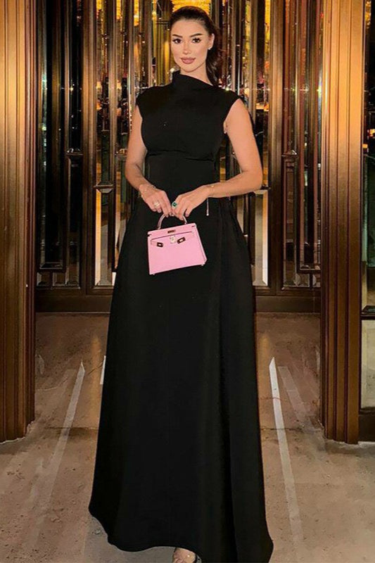 Solid Sleeveless Ruched Waist Elegant Dress image 5