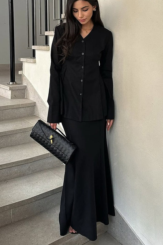 Slim Fit V Neck Blazer Two Piece Set image 5
