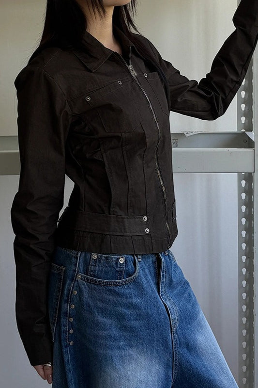 Zip Up Solid Color Utility Jacket image 11