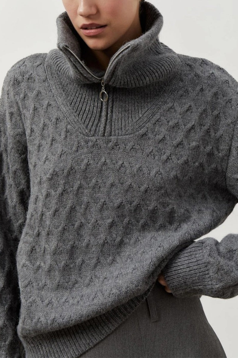 Thick Knit Turtleneck Half-Zip Sweater image 7