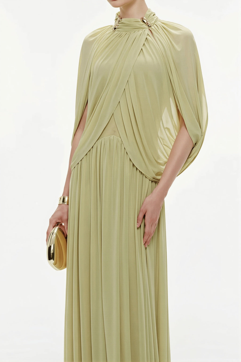 Elegant Cross Ruffle Maxi Dress image 5