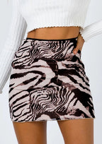 Printed Mesh Bodycon Mini Skirt image 11