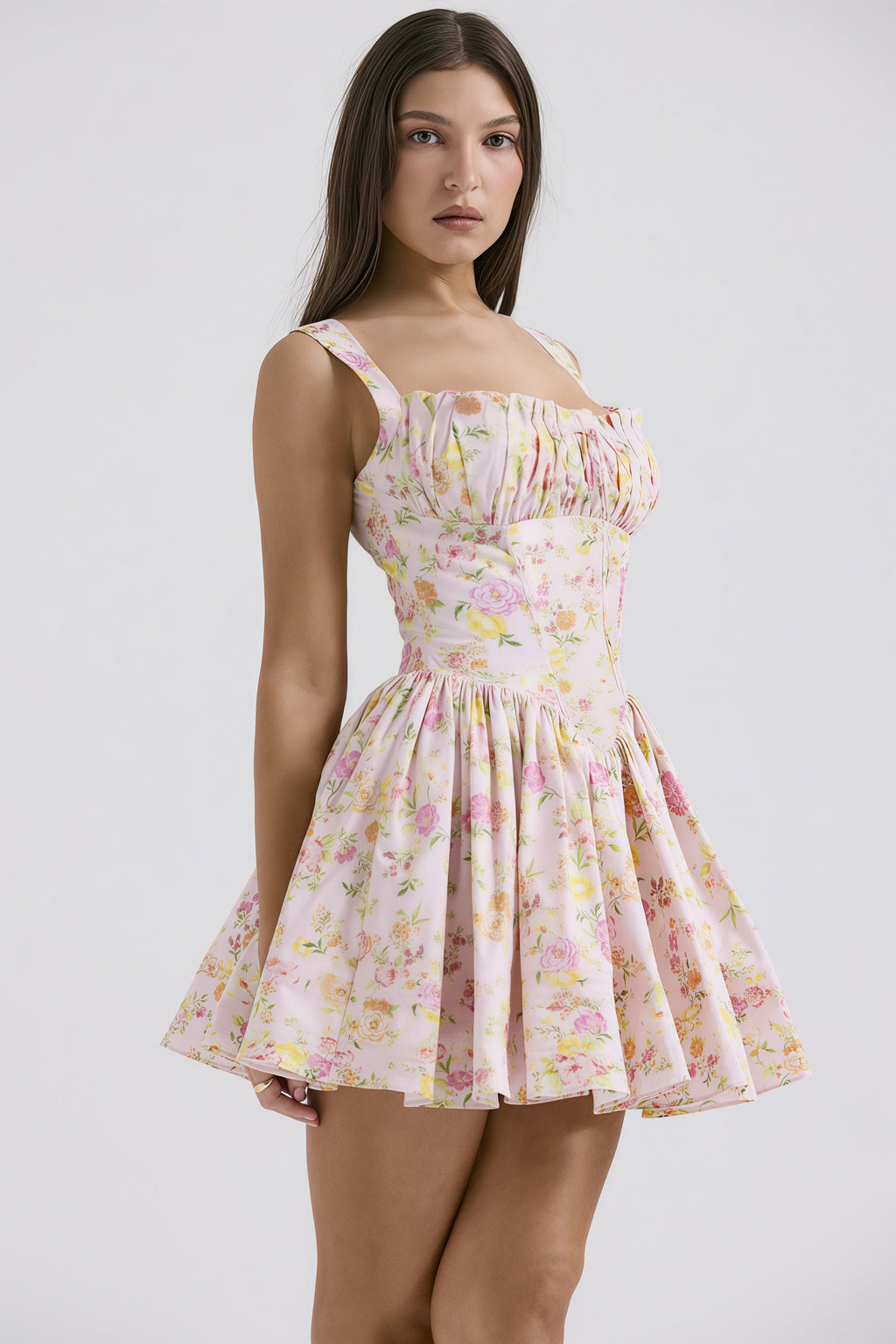Floral Cami Ballet Puff Mini Dress image 2